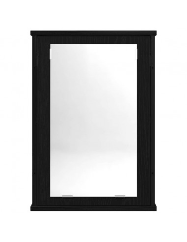 Mobile da Bagno con Specchio Rovere Nero 42x12x60 cm Truciolato