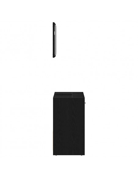 Mobile da Bagno con Specchio Rovere Nero in Legno Multistrato