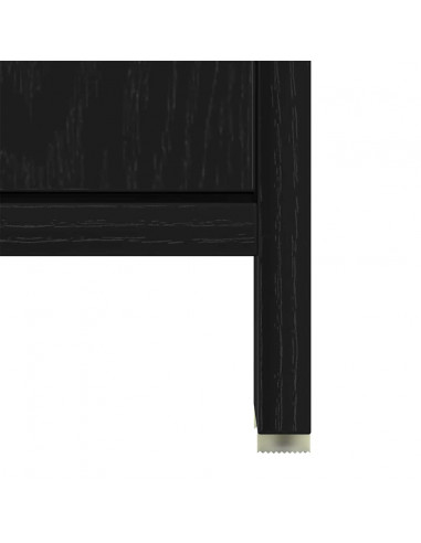 Mobile da Bagno con Specchio Rovere Nero in Legno Multistrato