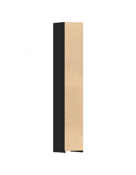 Mobile da Bagno Rovere Nero 30x30x183,5 cm in Truciolato