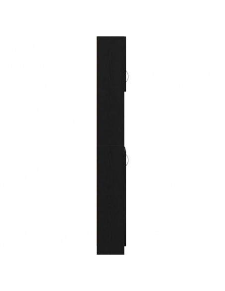 Mobile da Bagno Rovere Nero 32x25,5x190 cm in Legno Multistrato