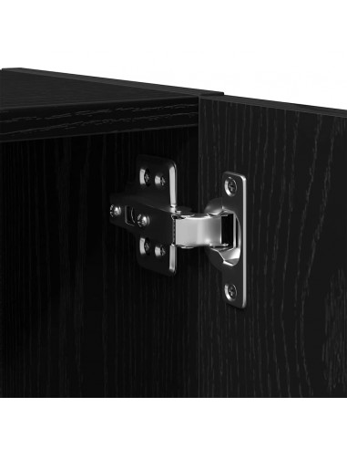 Mobile da Bagno Rovere Nero 32x25,5x190 cm in Legno Multistrato