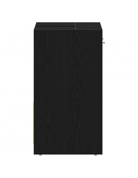 Mobile Lavabo Bagno Rovere Nero 60x30x60cm in Legno Multistrato