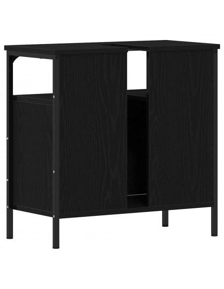 Mobile Lavabo Bagno Rovere Nero 60x30x60cm Legno Multistrato