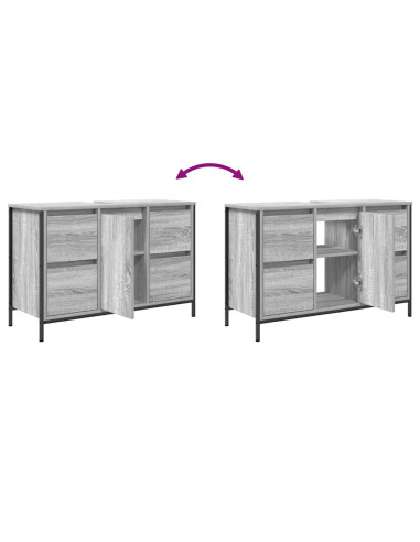 Mobile Lavabo con Cassetti Grigio Sonoma 90x34,5x60 cm