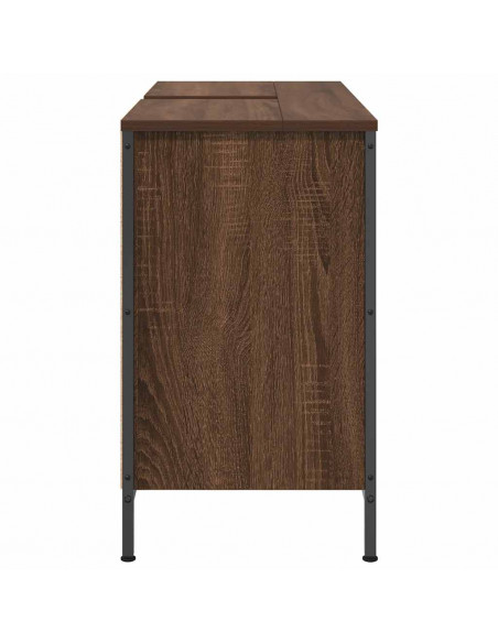 Mobile Lavabo con Cassetti Rovere Marrone 90x34,5x60 cm