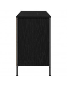 Mobile Lavabo con Cassetti Rovere Nero 90x34,5x60 cm 2