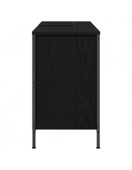 Mobile Lavabo con Cassetti Rovere Nero 90x34,5x60 cm