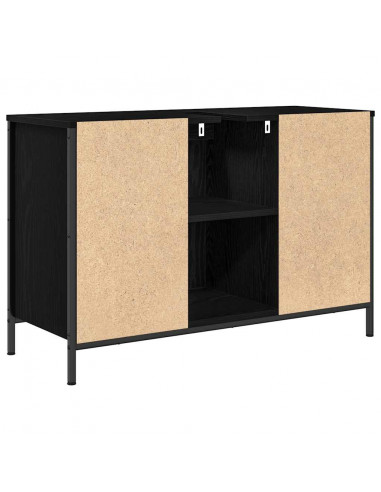 Mobile Lavabo con Cassetti Rovere Nero 90x34,5x60 cm