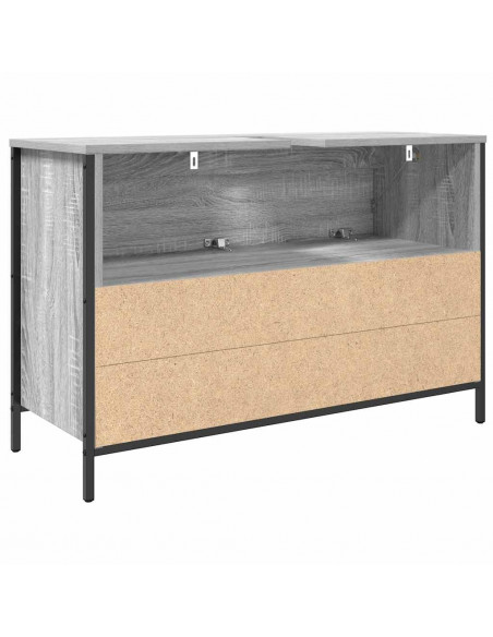 Mobile Lavabo da Bagno con Cassetti Grigio Sonoma 90x34,5x60 cm