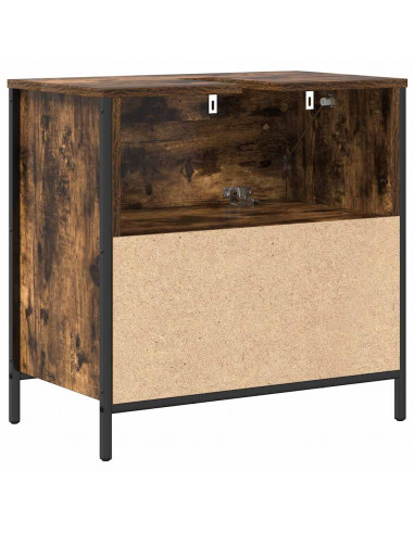 Mobile Lavabo da Bagno con Cassetti Rovere Fumo 60x34,5x60 cm