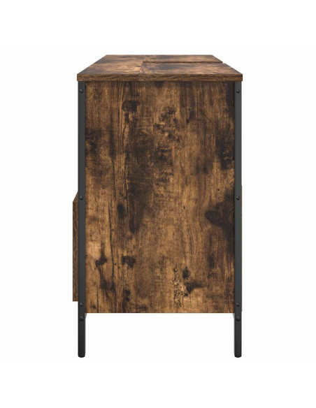 Mobile Lavabo da Bagno con Cassetti Rovere Fumo 90x34,5x60 cm