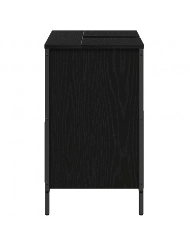Mobile Lavabo da Bagno con Cassetti Rovere Nero 60x34,5x60 cm