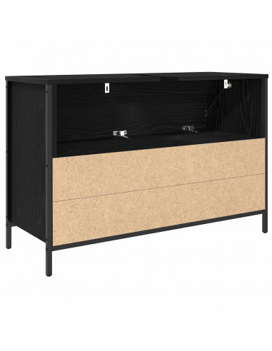 Mobile Lavabo da Bagno con Cassetti Rovere Nero 90x34,5x60 cm