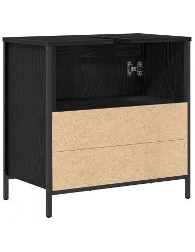 Mobile Lavabo da Bagno Nero 60x34,5x60 cm