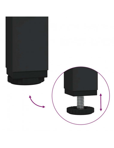 Mobile Lavabo da Bagno Nero 60x34,5x60 cm