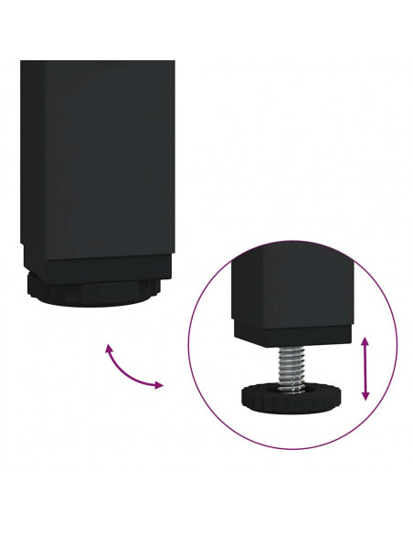 Mobile Lavabo da Bagno Nero 60x34,5x60 cm
