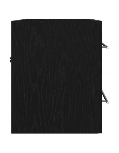 Mobile Lavabo da Bagno Rovere Nero 60x38,5x48 cm in Truciolato