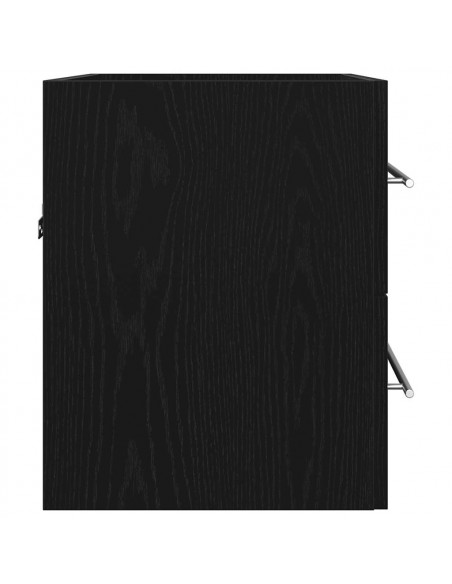 Mobile Lavabo da Bagno Rovere Nero 60x38,5x48 cm in Truciolato