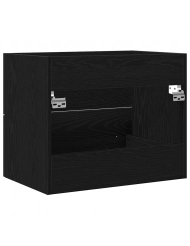 Mobile Lavabo da Bagno Rovere Nero 60x38,5x48 cm in Truciolato
