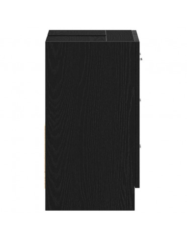 Mobile Lavabo Rovere Nero 63x30x54 cm in Legno Multistrato