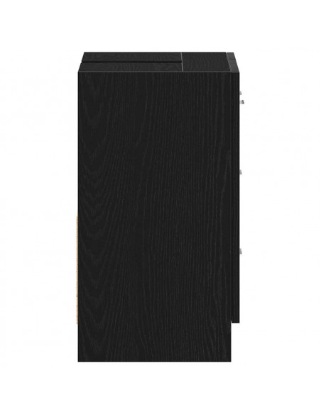 Mobile Lavabo Rovere Nero 63x30x54 cm in Legno Multistrato