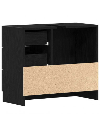 Mobile Lavabo Rovere Nero 63x30x54 cm in Legno Multistrato
