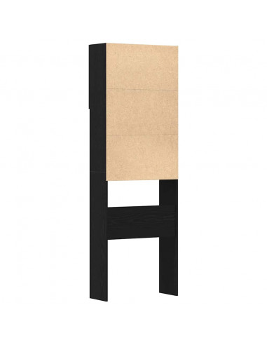 Mobile Lavatrice Rovere Nero 64x24x190 cm in Legno Multistrato