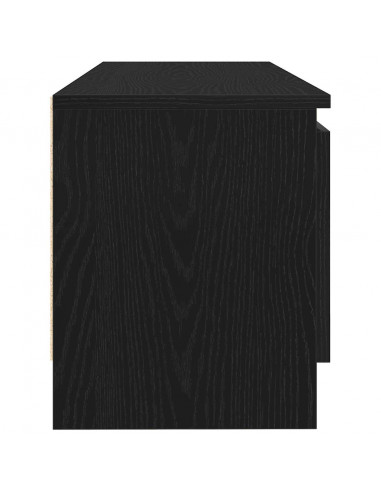 Mobile Porta TV Rovere Nero 102x30x36 cm in Legno Multistrato