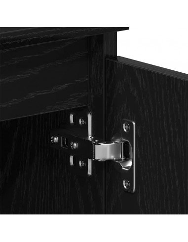 Mobile Porta TV Rovere Nero 102x30x36 cm in Legno Multistrato