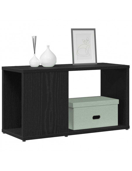 Mobile Porta TV Rovere Nero 60x24x32 cm in Legno Multistrato