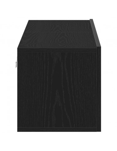 Mobile TV Rovere Nero 120x30x30,5 cm in Legno Multistrato