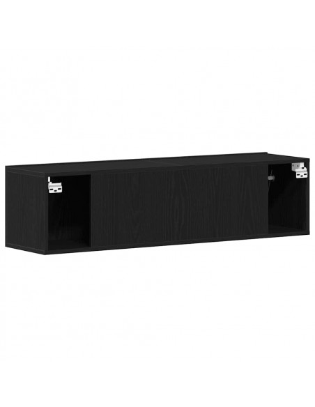 Mobile TV Rovere Nero 120x30x30,5 cm in Legno Multistrato