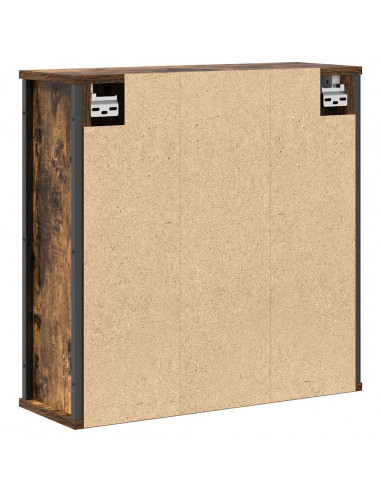 Pensile da Bagno con Specchio Rovere Fumo 60x21x60 cm