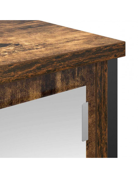 Pensile da Bagno con Specchio Rovere Fumo 60x21x60 cm