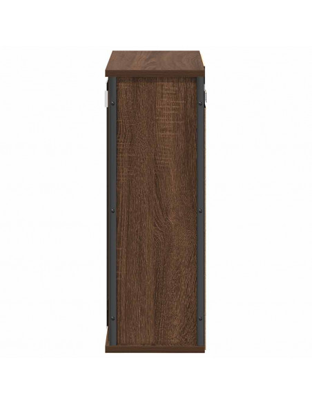 Pensile da Bagno con Specchio Rovere Marrone 50x21x60 cm