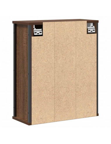 Pensile da Bagno con Specchio Rovere Marrone 50x21x60 cm