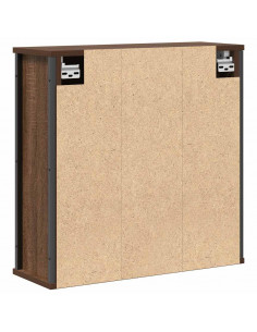 Pensile da Bagno con Specchio Rovere Marrone 60x21x60 cm 2