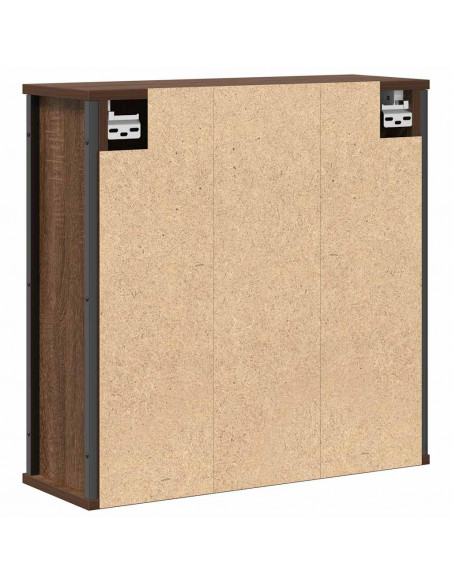 Pensile da Bagno con Specchio Rovere Marrone 60x21x60 cm