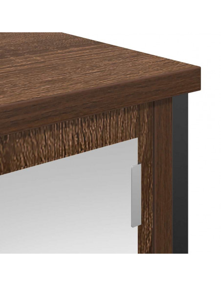 Pensile da Bagno con Specchio Rovere Marrone 60x21x60 cm