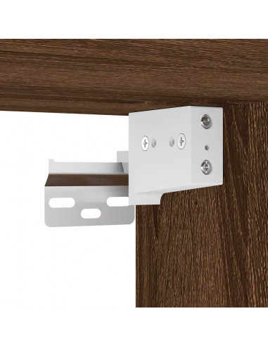 Pensile da Bagno con Specchio Rovere Marrone 60x21x60 cm