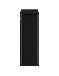 Pensile da Bagno con Specchio Rovere Nero 50x21x60 cm 2