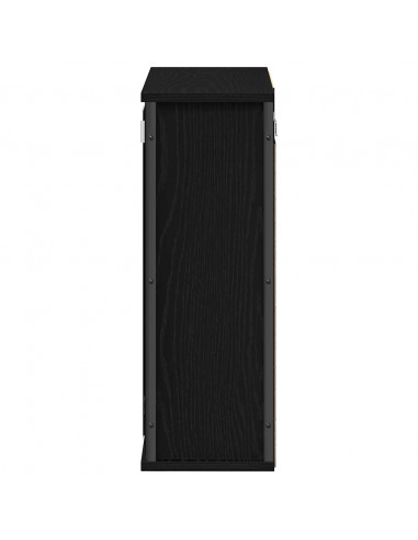 Pensile da Bagno con Specchio Rovere Nero 50x21x60 cm