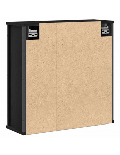 Pensile da Bagno con Specchio Rovere Nero 60x21x60 cm 2