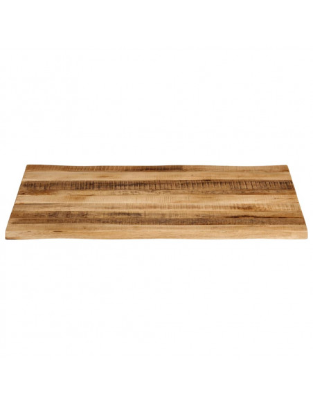 Piano Tavolo Bordi Vivi 100x80x3,8 cm Legno di Mango Grezzo