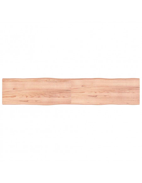 Piano Tavolo Marrone Chiaro 200x40x(2-4) cm Rovere Non Trattato