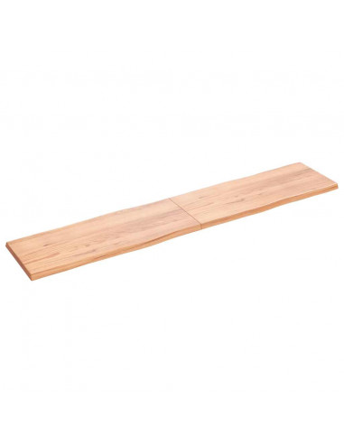 Piano Tavolo Marrone Chiaro 200x40x(2-4) cm Rovere Non Trattato