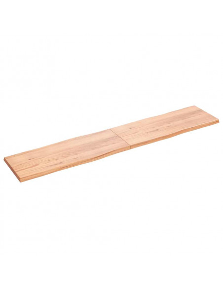 Piano Tavolo Marrone Chiaro 200x40x(2-4) cm Rovere Non Trattato