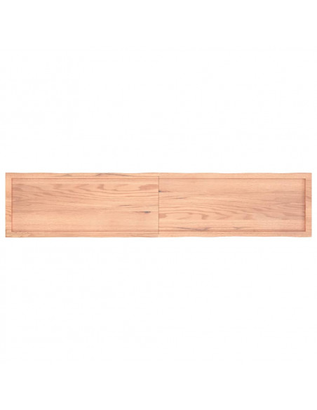 Piano Tavolo Marrone Chiaro 200x40x(2-4) cm Rovere Non Trattato
