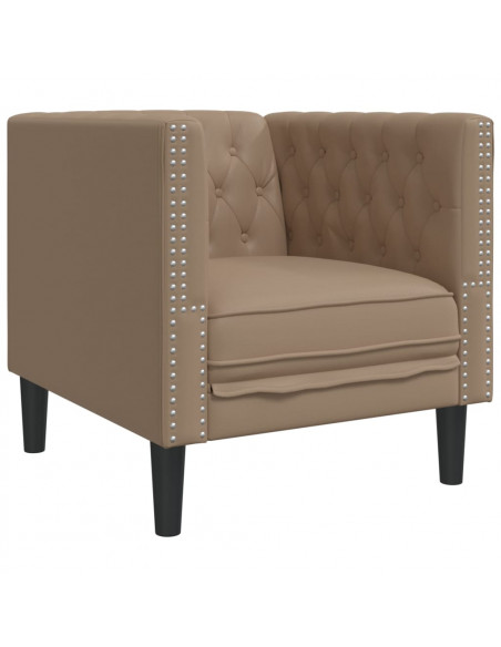 Poltrona Chesterfield Cappuccino in Similpelle
